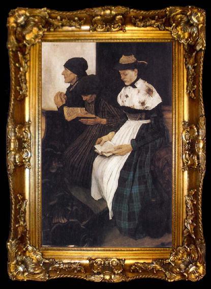 framed  Wilhelm Leibl Three Women in Church, ta009-2